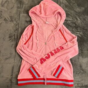 Juicy By Juicy Couture Pink Terry Track Zip Hoodie Size M